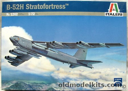 Italeri 1/72 Boeing B-52H Stratofortress With Warbird Decals - 410th Bomb Wing K.I. Sawyer AFB / 92nd Bomb Wing 1988, 1262 plastic model kit